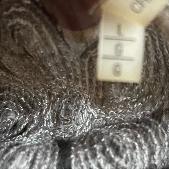 Elie Tahari sheer grey top with embroidered flowers size L - Picture 8 of 9